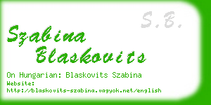 szabina blaskovits business card